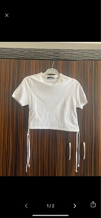 trendyolmilla beyaz crop tişört