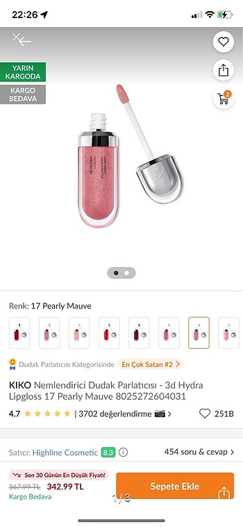 Kiko gloss 17