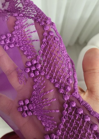 Mor Bağlamalı Tül Perde - Görsel 4