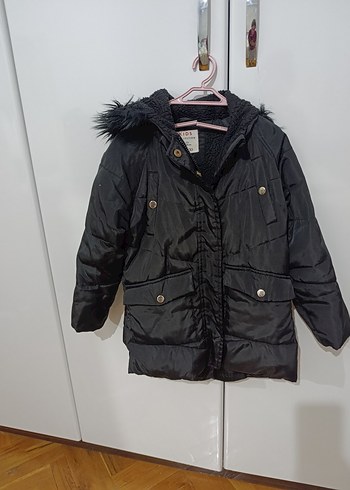 Siyah Kürklü kız Çocuk Mont - Görsel 2