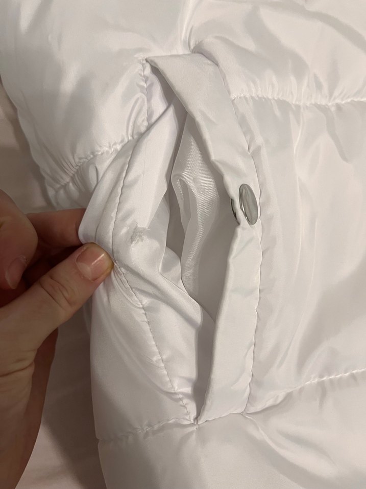 Beyaz Fermuarlı Midi Street Wear Kadın Mont - Görsel 3