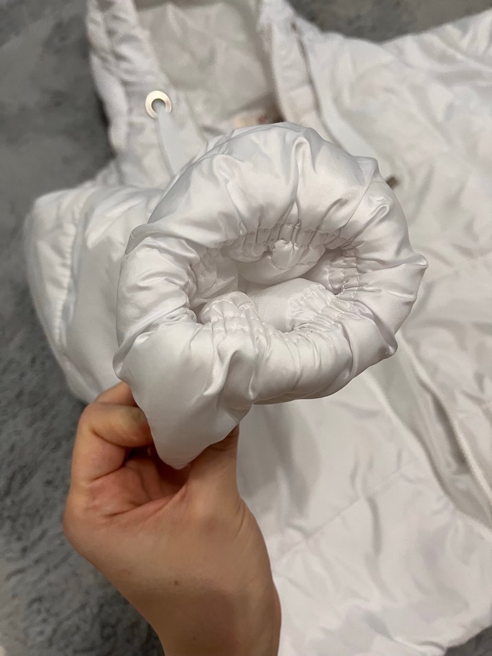 Beyaz Fermuarlı Midi Street Wear Kadın Mont - Görsel 5