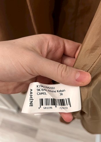 Bej Süet Uzun Kadın Kaban Kürklü - Görsel 7