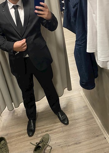Siyah Erkek Regular Fit Ofis Takım Elbise