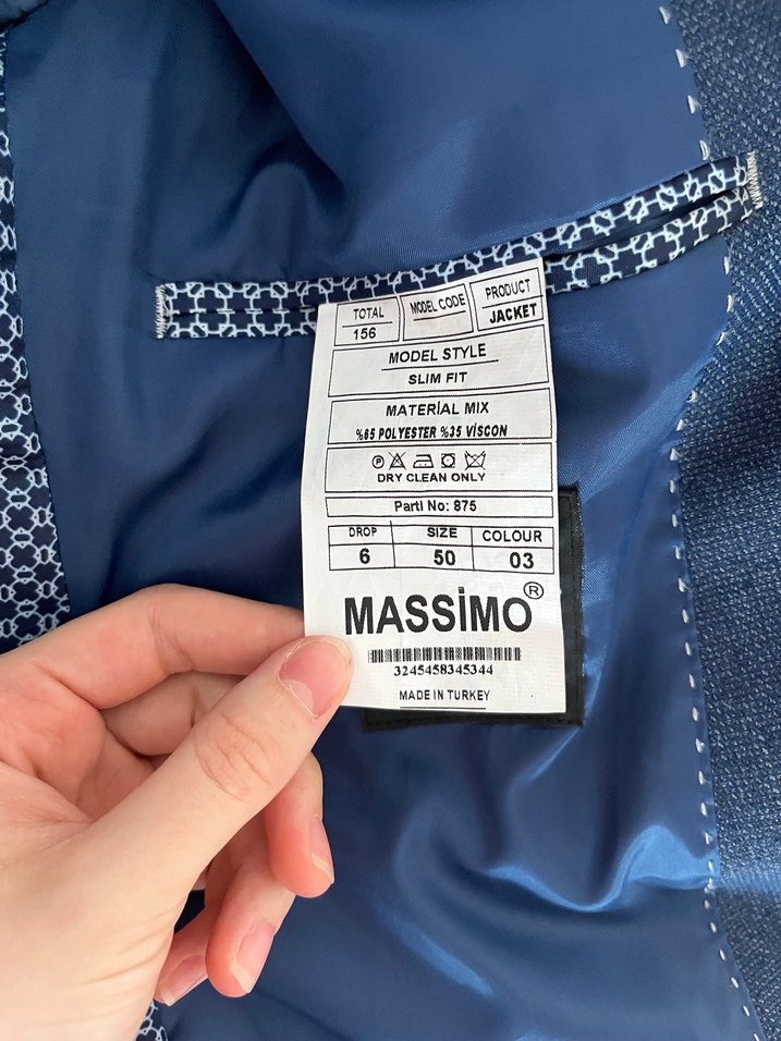 Mavi Düğmeli Erkek Takım Ceketi - Görsel 3