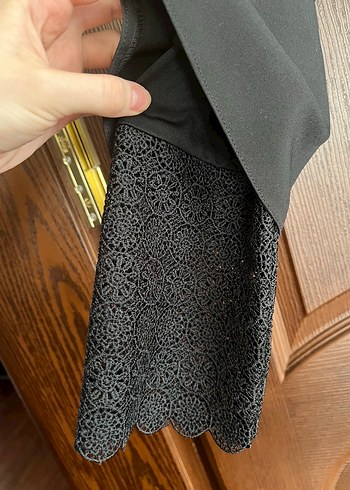 Siyah Uzun Kollu Kemerli Kadın Elbise - Görsel 3