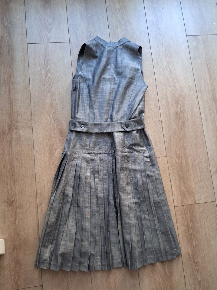 Network Limited gri pileli elbise - Görsel 2