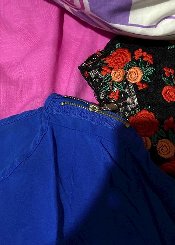 Mavi Uzun Kollu Kadın Bluz - Görsel 3