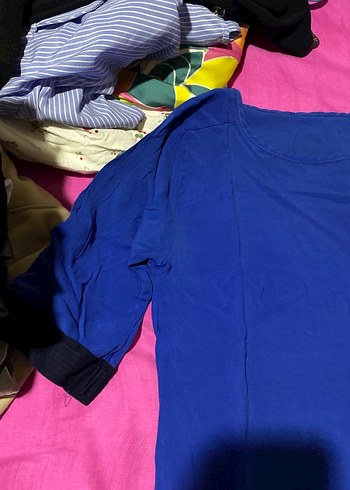 Mavi Uzun Kollu Kadın Bluz - Görsel 2