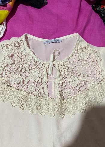 Dantel Detaylı Bohem Beyaz Bluz - Görsel 2