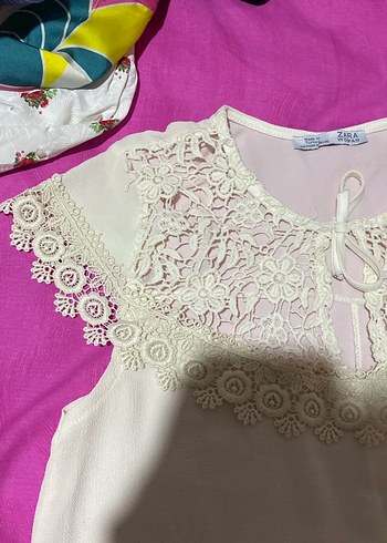 Dantel Detaylı Bohem Beyaz Bluz - Görsel 3