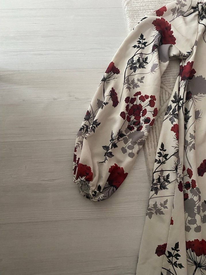 Uzun Kollu Bohem Desenli Uzun Elbise - Görsel 4