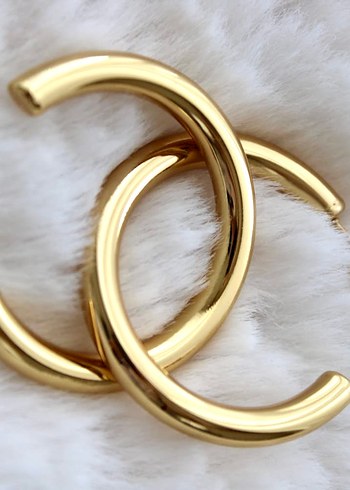 Gold Renkli kalın halka küpe