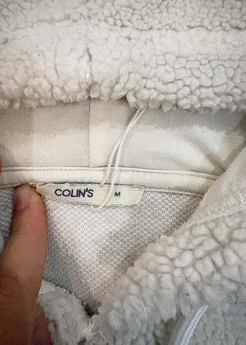 Kapüşonlu Beyaz Peluş Sweatshirt - Görsel 3