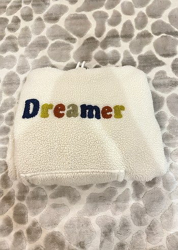 Kapüşonlu Beyaz Peluş Sweatshirt - Görsel 4