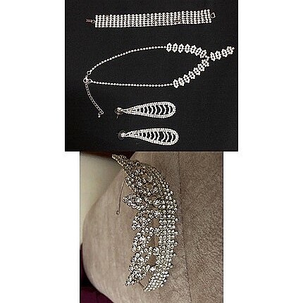 Gelin tacı küpe kolye bileklik set