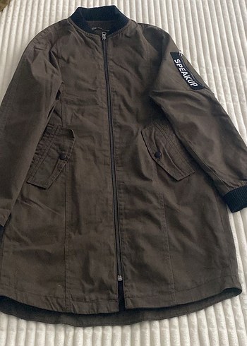 Kadın Kahverengi Fermuarlı Street Wear Ceket - Görsel 2