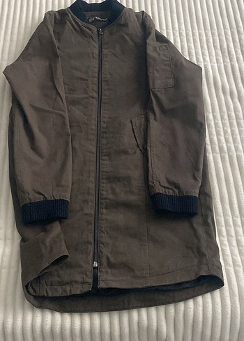 Kadın Kahverengi Fermuarlı Street Wear Ceket - Görsel 4