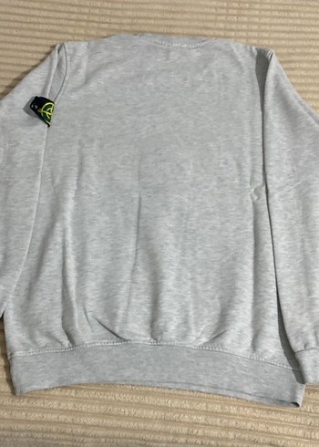 Gri Stone Island Baskılı Erkek Sweatshirt - Görsel 6