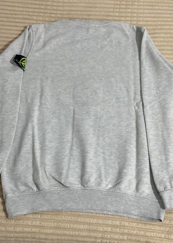 Gri Stone Island Baskılı Erkek Sweatshirt - Görsel 5