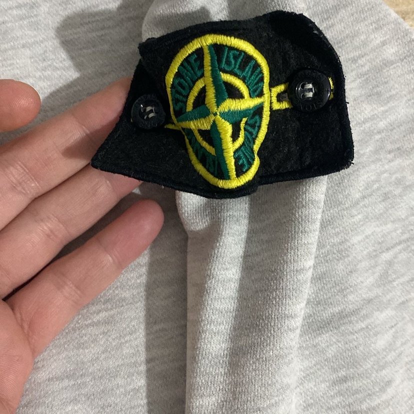 Gri Stone Island Baskılı Erkek Sweatshirt - Görsel 4