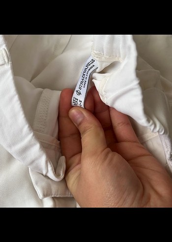 Beyaz viskon Kadın Pantolon - Görsel 3