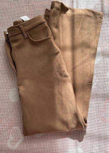 Kahverengi Kadın Süet Pantolon - Görsel 3