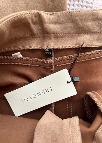 Kahverengi Kadın Süet Pantolon - Görsel 2