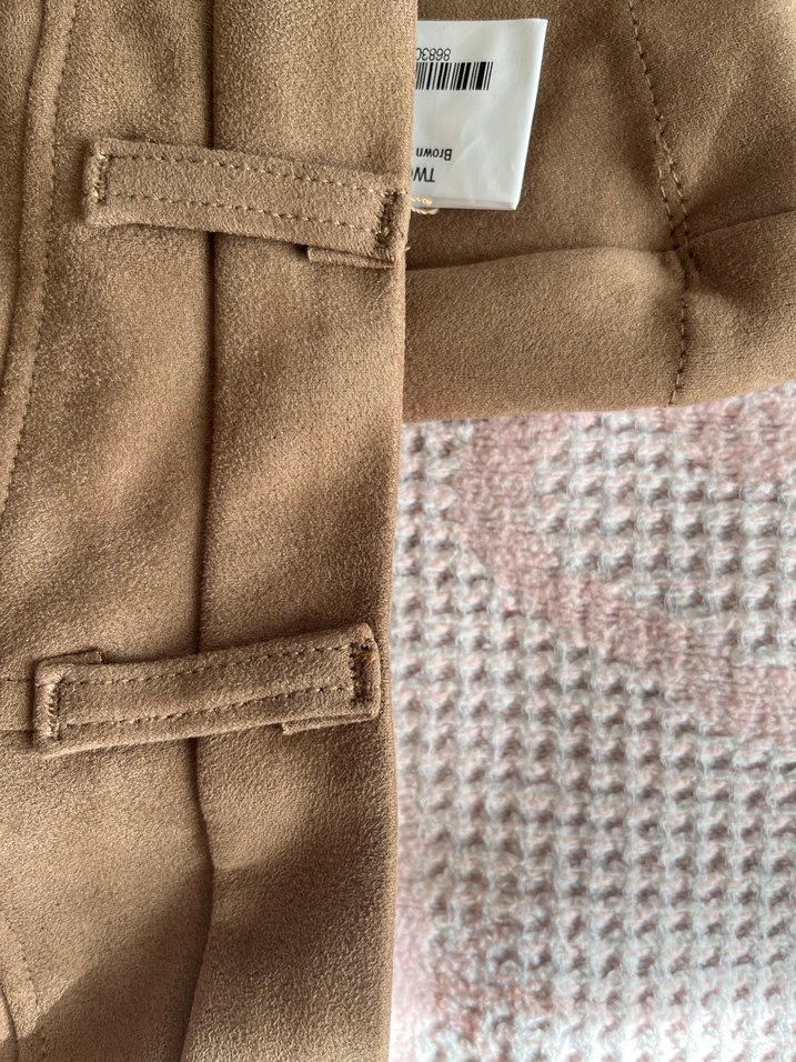 Kahverengi Kadın Süet  Pantolon - Görsel 4