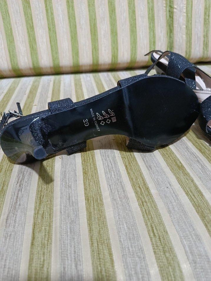 siyah sim Desenli Stiletto Topuklu Kadın Ayakkabı - Görsel 3