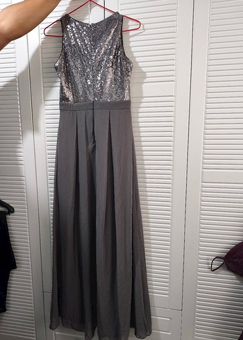 Gri Pullu Abiye Elbise - Görsel 3