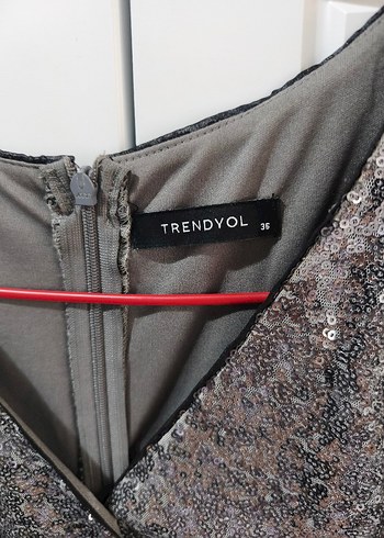 Gri Pullu Abiye Elbise - Görsel 6