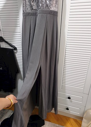 Gri Pullu Abiye Elbise - Görsel 4