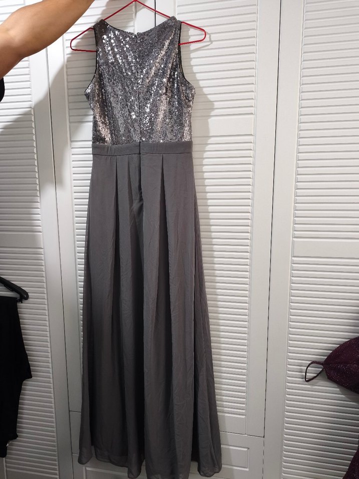 Gri Pullu Abiye Elbise - Görsel 3