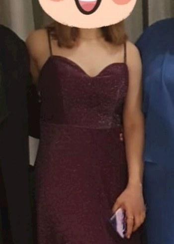 Mor Simli Abiye Elbise - Görsel 7