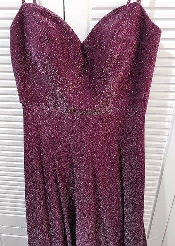 Mor Simli Abiye Elbise - Görsel 4