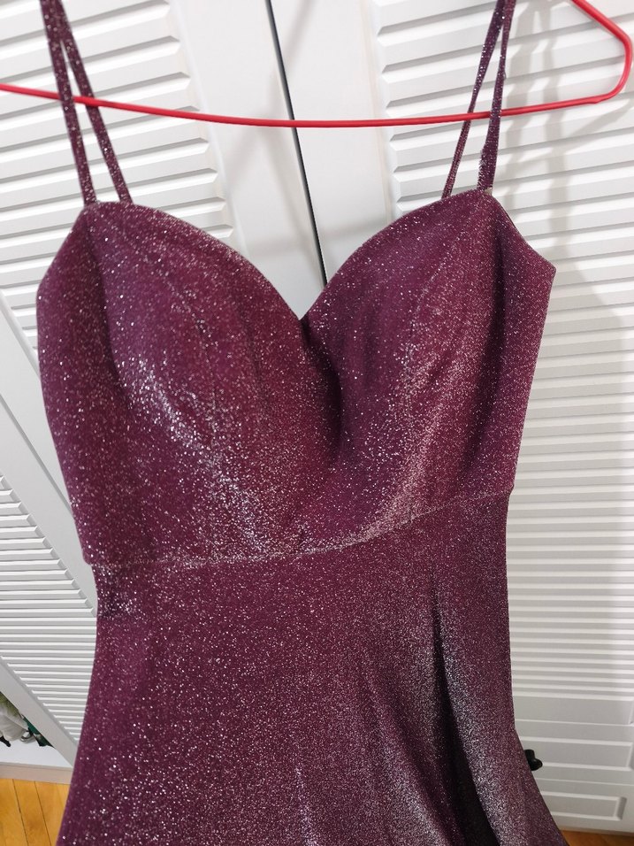 Mor Simli Abiye Elbise - Görsel 5