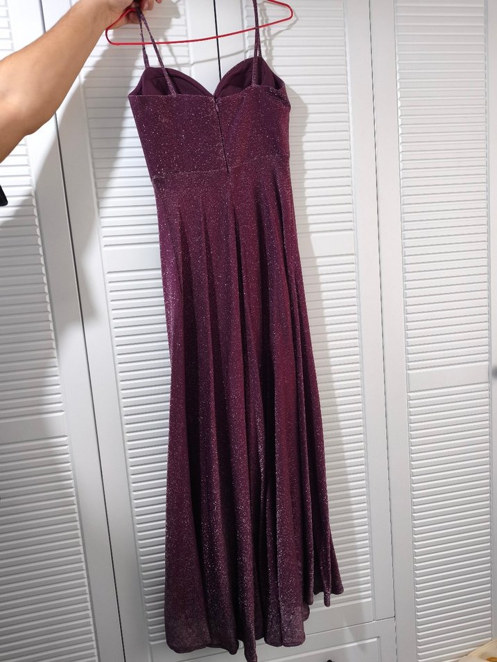 Mor Simli Abiye Elbise - Görsel 3