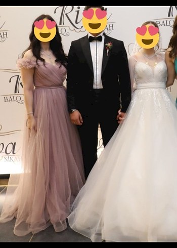 Lila Tüllü Abiye Elbise - Görsel 5