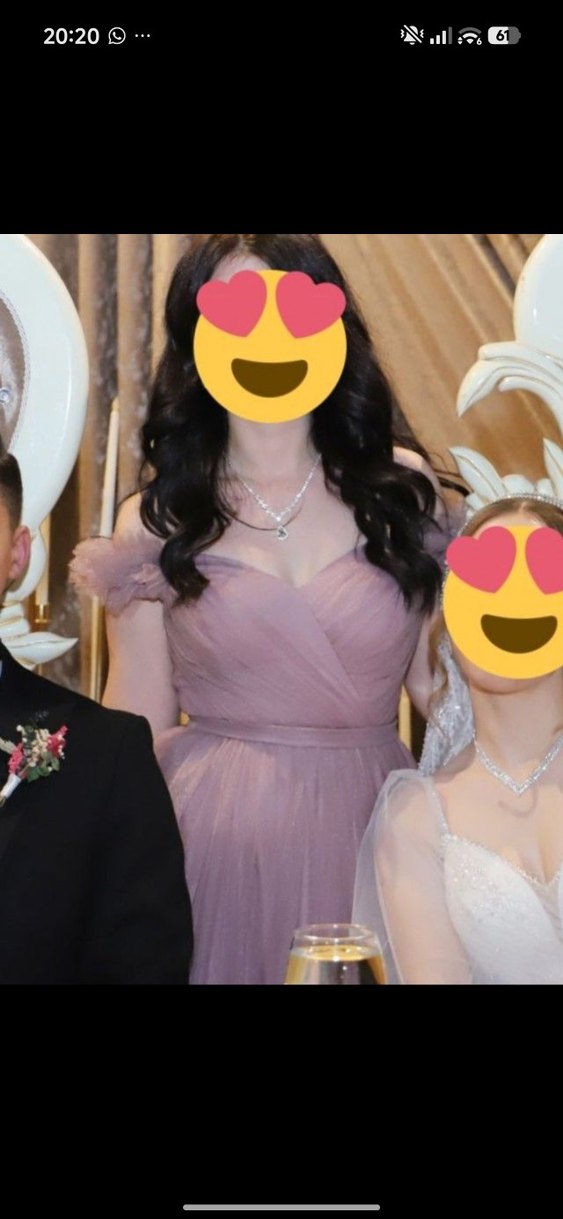 Lila Tüllü Abiye Elbise - Görsel 4