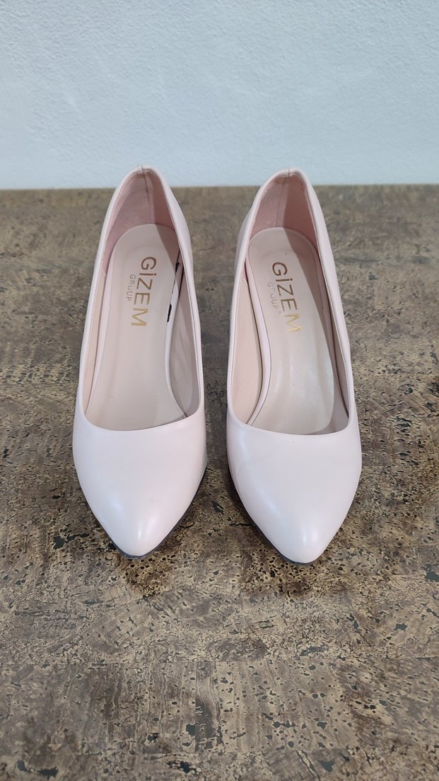 Bej Kadın Blok Topuklu Stiletto - Görsel 2