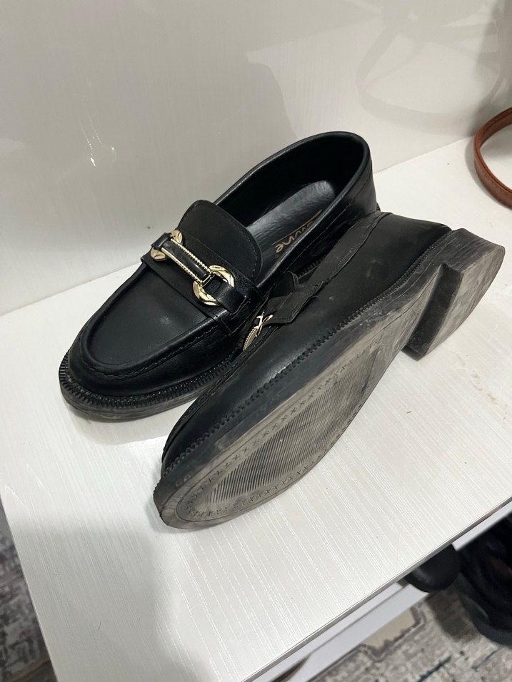 Kadın Siyah Deri Loafer - Görsel 3