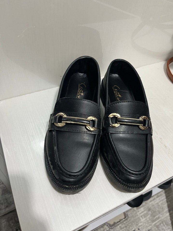 Kadın Siyah Deri Loafer - Görsel 2