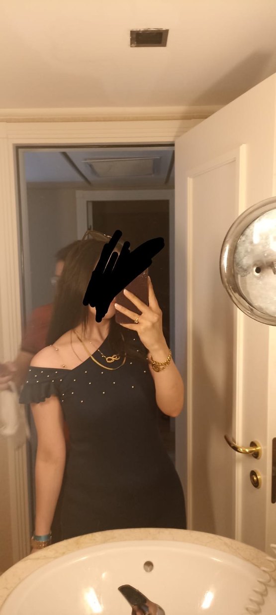 Taşlı Siyah Straplez tek omuz  Elbise - Görsel 2