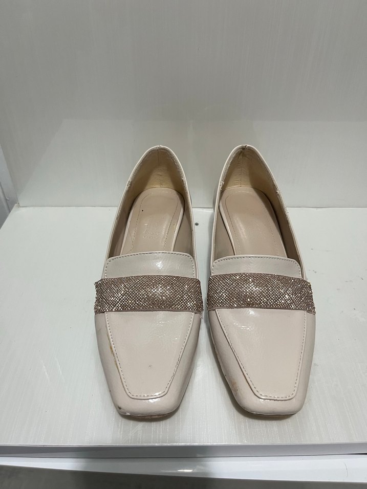 Bej Blok Topuklu Kadın Klasik Babet - Görsel 2