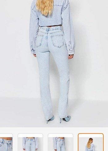 32 Beden mavi Renk açık mavi normal kesim flare jeans