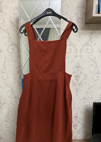 Düğmeli Kahverengi Bohem Uzun Kadın Tulum - Görsel 4