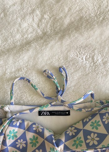 Zara Zara Mavi Çiçek Desenli Büstiyer