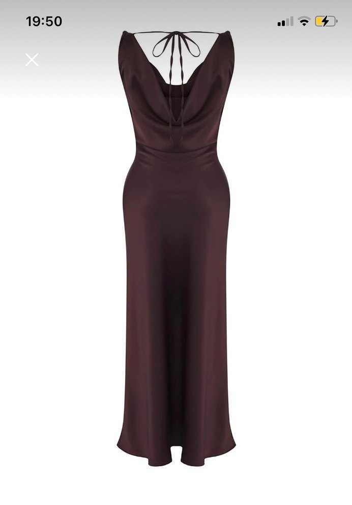 Kahverengi abiye elbise hiç kullanılmadı - Görsel 2