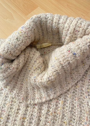 Bohem Tarz Bej Örgü Kazak - Görsel 4